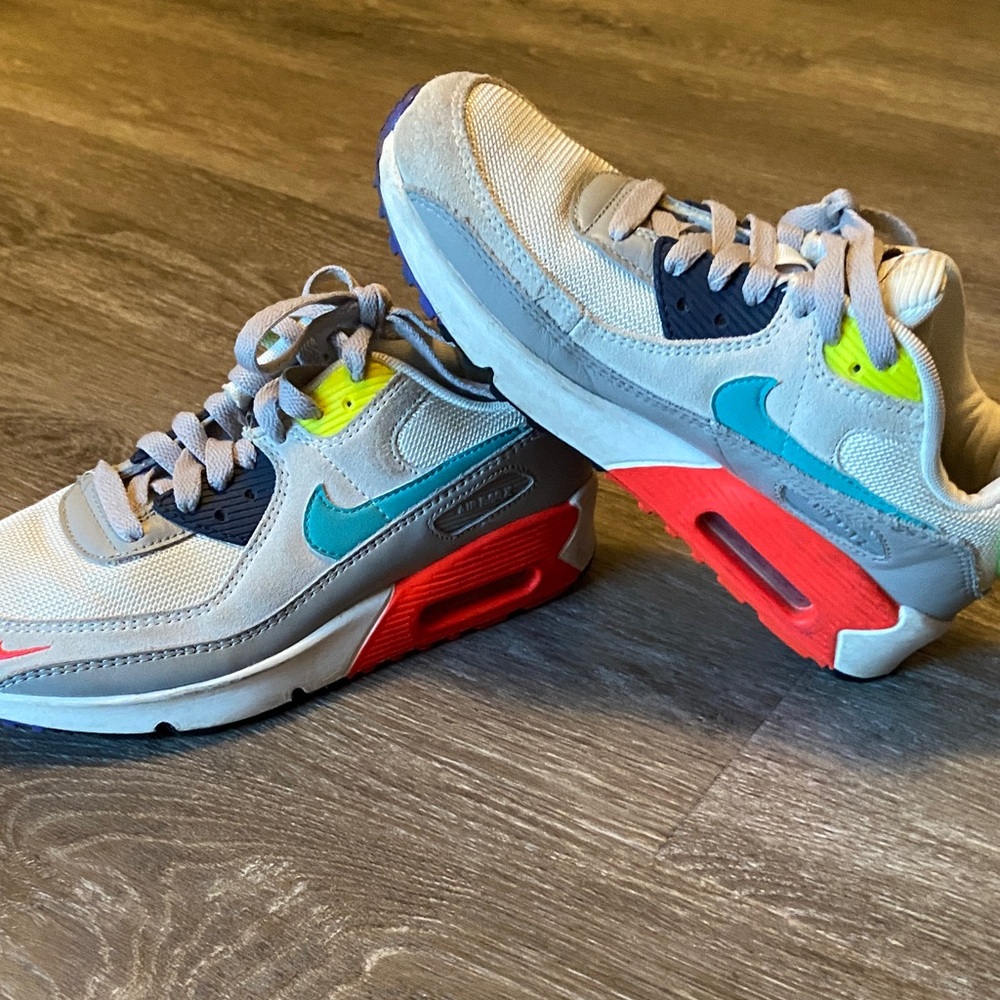Nike Air Max with Teal and Red Accents